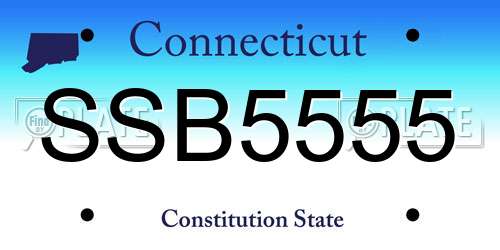 SSB5555 Connecticut License Plate