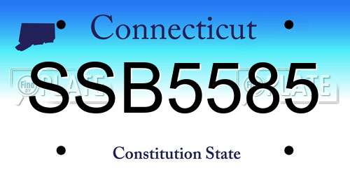 SSB5585 Connecticut License Plate