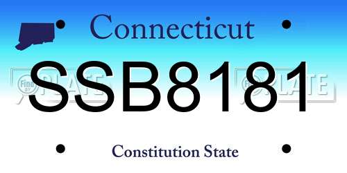 SSB8181 Connecticut License Plate