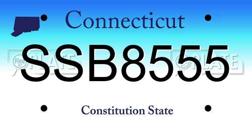 SSB8555 Connecticut License Plate
