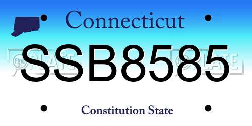 SSB8585 Connecticut License Plate