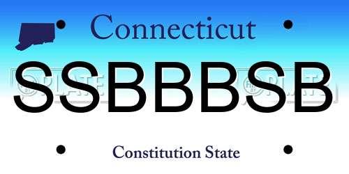 SSBBBSB Connecticut License Plate