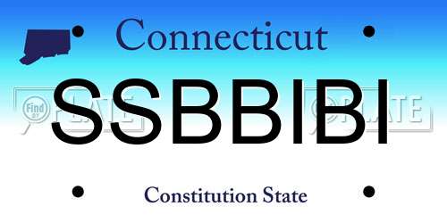 SSBBIBI Connecticut License Plate