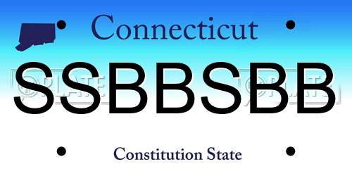 SSBBSBB Connecticut License Plate