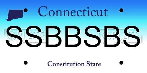SSBBSBS Connecticut License Plate