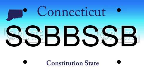 SSBBSSB Connecticut License Plate