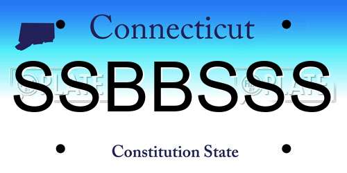 SSBBSSS Connecticut License Plate