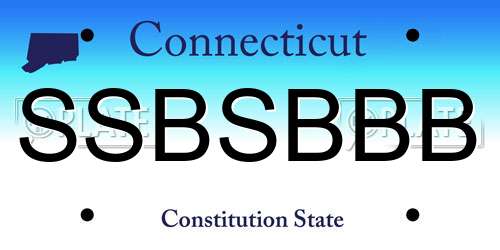 SSBSBBB Connecticut License Plate