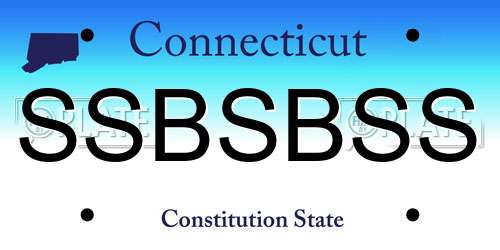 SSBSBSS Connecticut License Plate