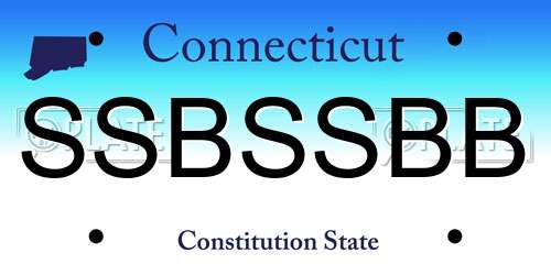 SSBSSBB Connecticut License Plate