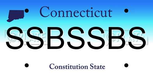 SSBSSBS Connecticut License Plate