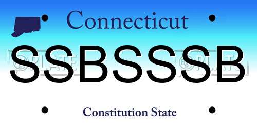 SSBSSSB Connecticut License Plate