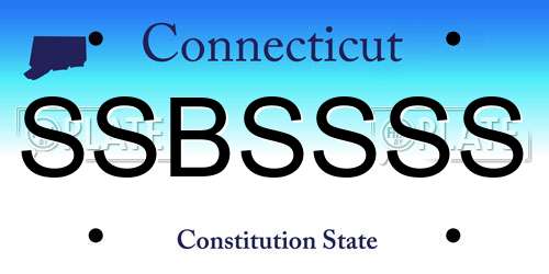 SSBSSSS Connecticut License Plate