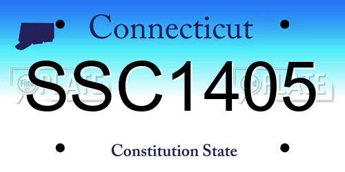 SSC1405 Connecticut License Plate