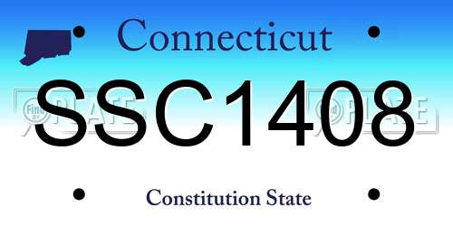 SSC1408 Connecticut License Plate