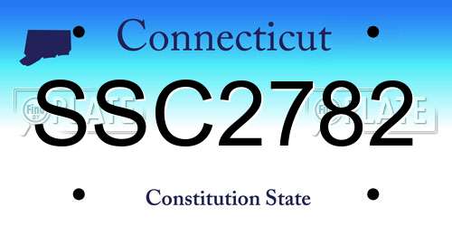 SSC2782 Connecticut License Plate