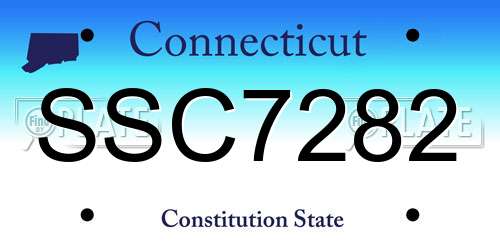 SSC7282 Connecticut License Plate