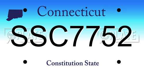 SSC7752 Connecticut License Plate
