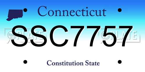 SSC7757 Connecticut License Plate
