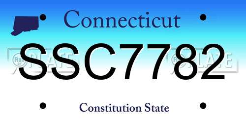 SSC7782 Connecticut License Plate