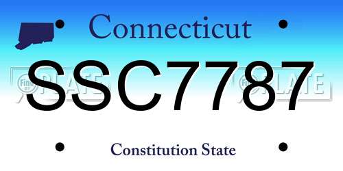 SSC7787 Connecticut License Plate