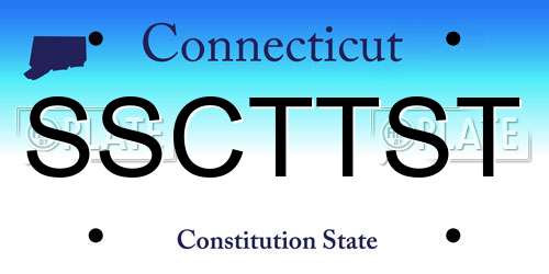 SSCTTST Connecticut License Plate