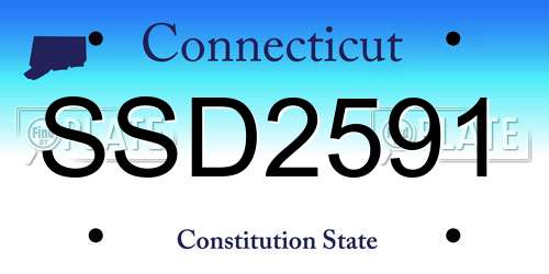 SSD2591 Connecticut License Plate