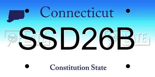 SSD26B Connecticut License Plate
