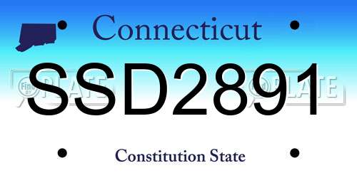 SSD2891 Connecticut License Plate