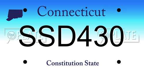 SSD430 Connecticut License Plate