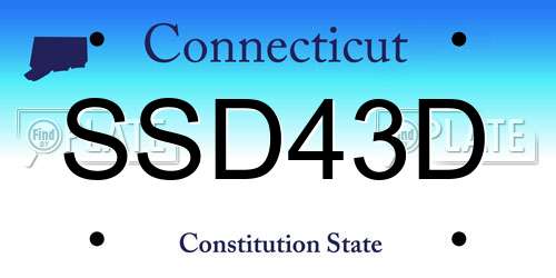 SSD43D Connecticut License Plate