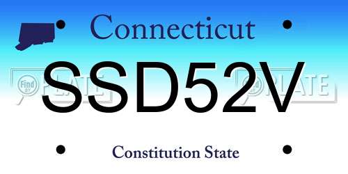 SSD52V Connecticut License Plate