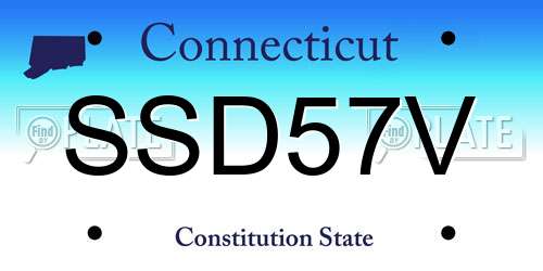SSD57V Connecticut License Plate