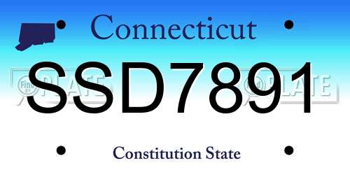 SSD7891 Connecticut License Plate