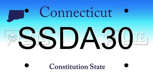 SSDA30 Connecticut License Plate