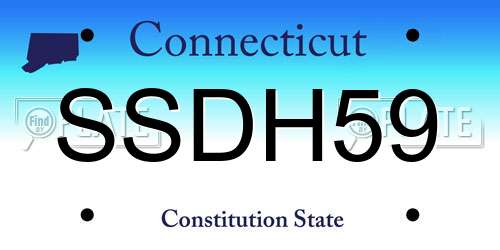 SSDH59 Connecticut License Plate