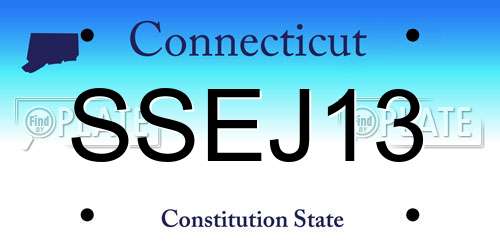 SSEJ13 Connecticut License Plate
