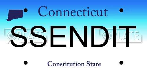 SSENDIT Connecticut License Plate