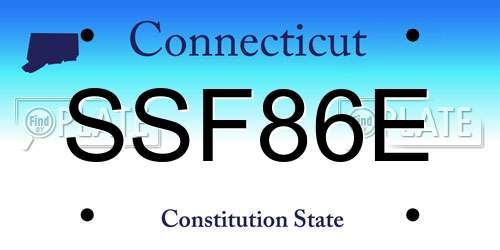 SSF86E Connecticut License Plate