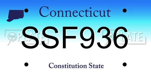 SSF936 Connecticut License Plate