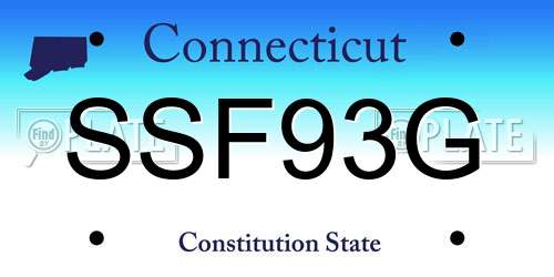 SSF93G Connecticut License Plate