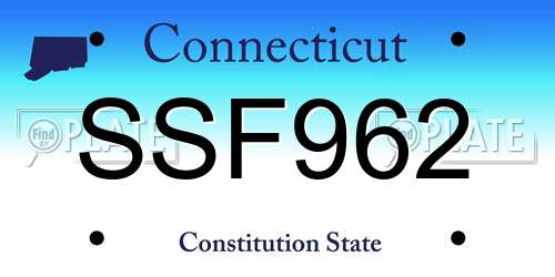 SSF962 Connecticut License Plate