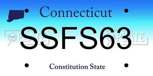 SSFS63 Connecticut License Plate