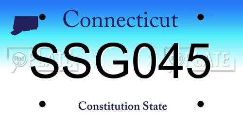 SSG045 Connecticut License Plate