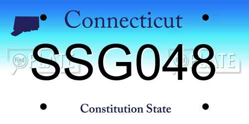 SSG048 Connecticut License Plate