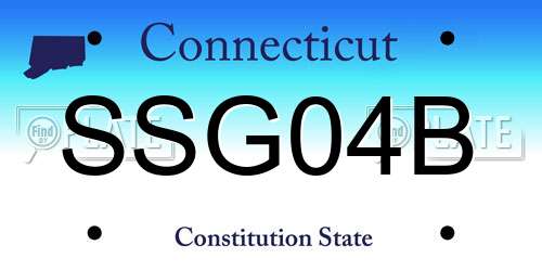 SSG04B Connecticut License Plate