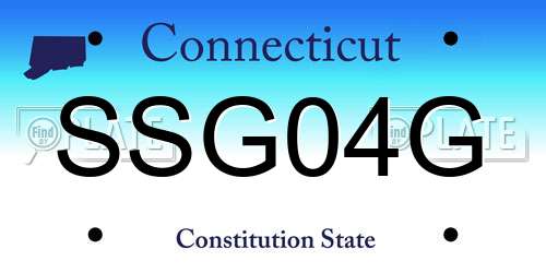 SSG04G Connecticut License Plate