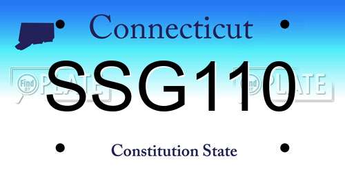 SSG110 Connecticut License Plate