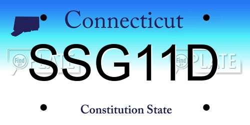 SSG11D Connecticut License Plate