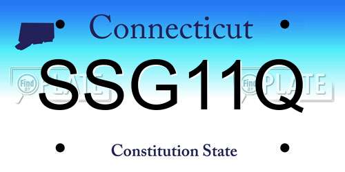 SSG11Q Connecticut License Plate